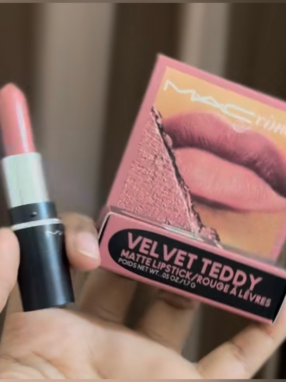 RARE COLLECTIBLE MAC Cosmetics Velvet Teddy Matte Lipstick MINI 0.05oz